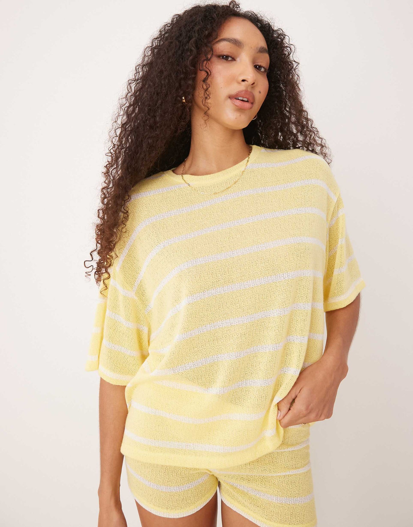 Knitted Oversized T-Shirt Co-Ord