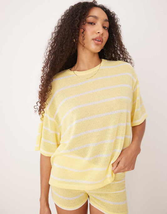 Knitted Oversized T-Shirt Co-Ord