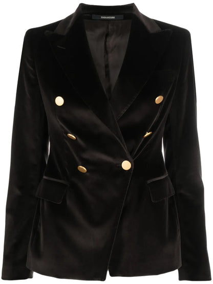 Jalicya Velvet Double-Breasted Blazer