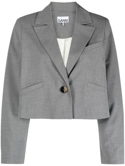Single-Breasted Cropped Jacket