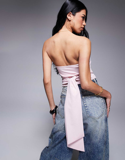 Tie Waist Detail Bandeau Top