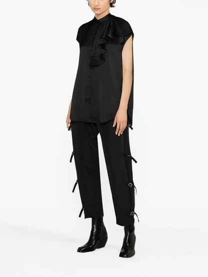 Sleeveless Ruffled Blouse