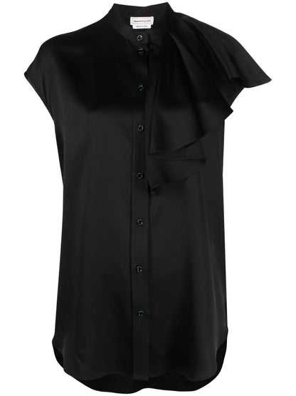 Sleeveless Ruffled Blouse