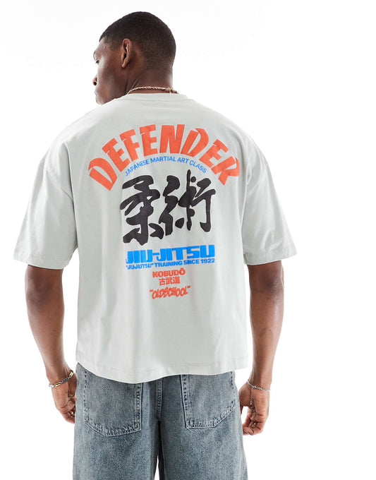 Boxy Oversized T-Shirt With Souvenir Graphic