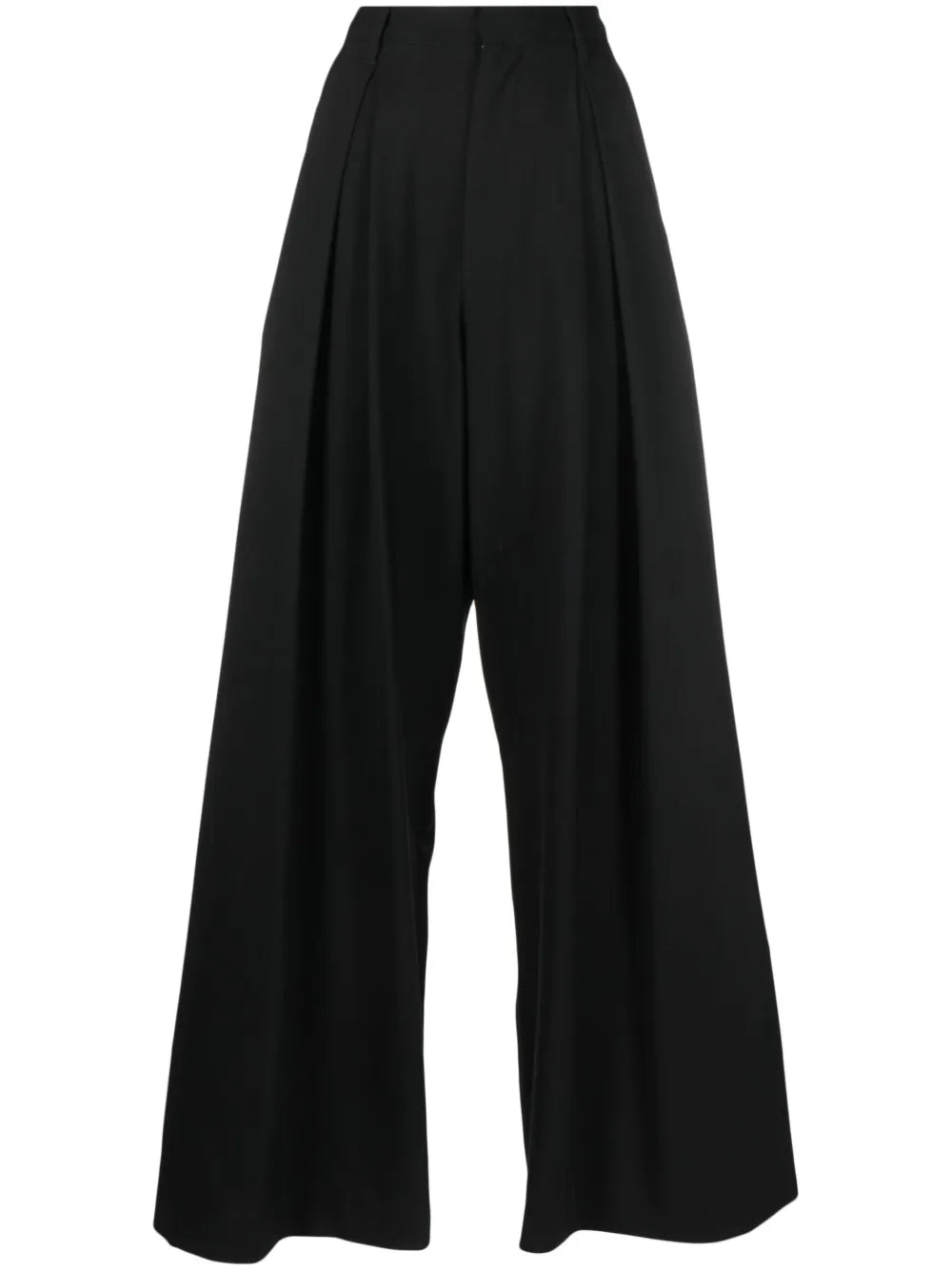 High-Waist Wool-Blend Trousers