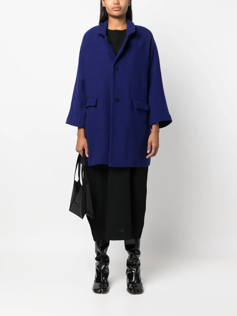 Bell-Sleeves Wool Coat