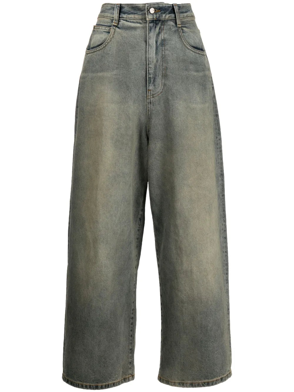 High-Waisted Cotton Jeans