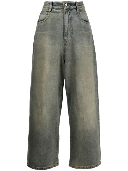 High-Waisted Cotton Jeans