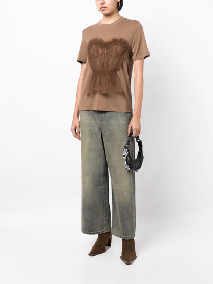 High-Waisted Cotton Jeans