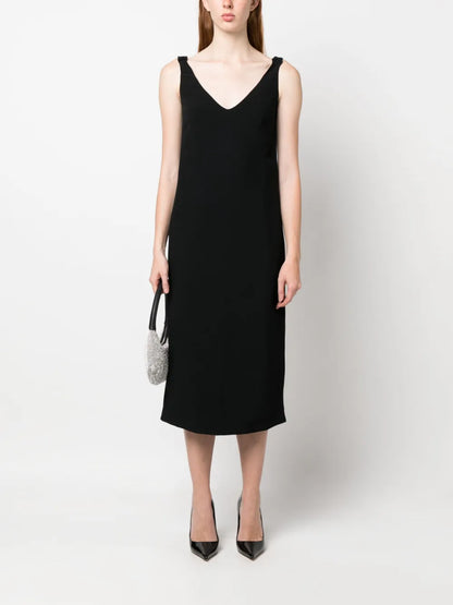 Ruched-Strap Midi Dress