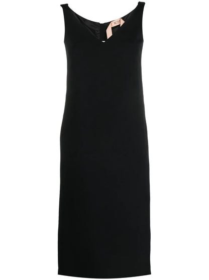 Ruched-Strap Midi Dress