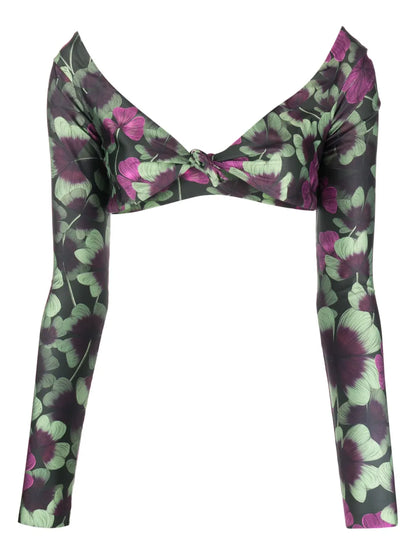 Alfonsina Fortuna Floral-Print Bikini Top