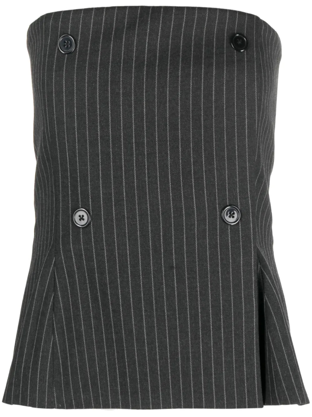 Pinstripe-Pattern Bandeau Top