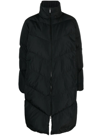 Rhinestone-Embellished Padded Raincoat