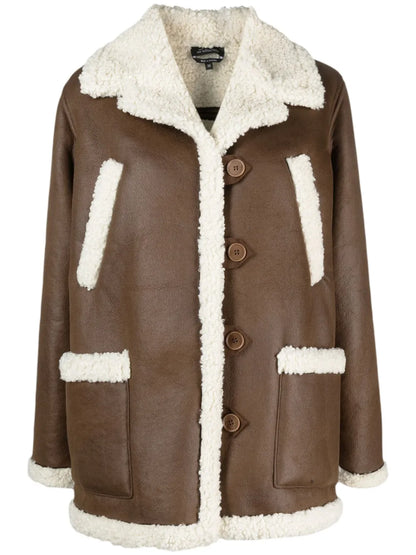 Faux-Leather Shearling Jacket