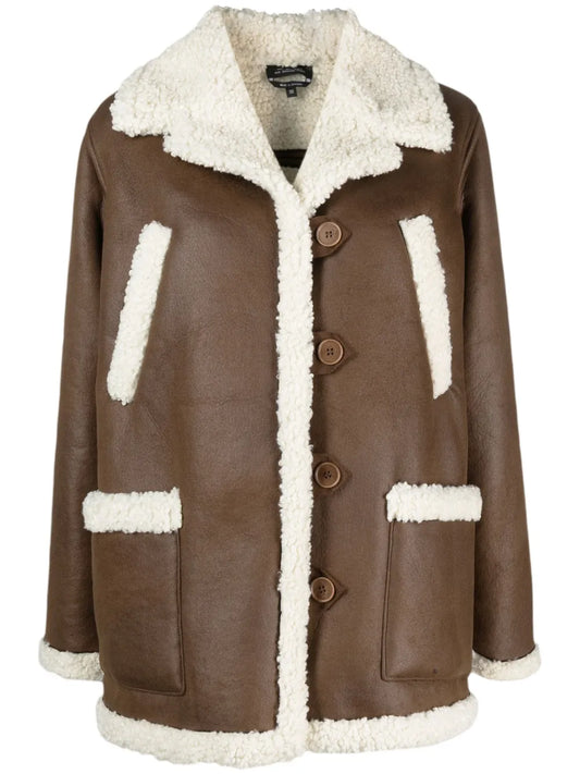 Faux-Leather Shearling Jacket