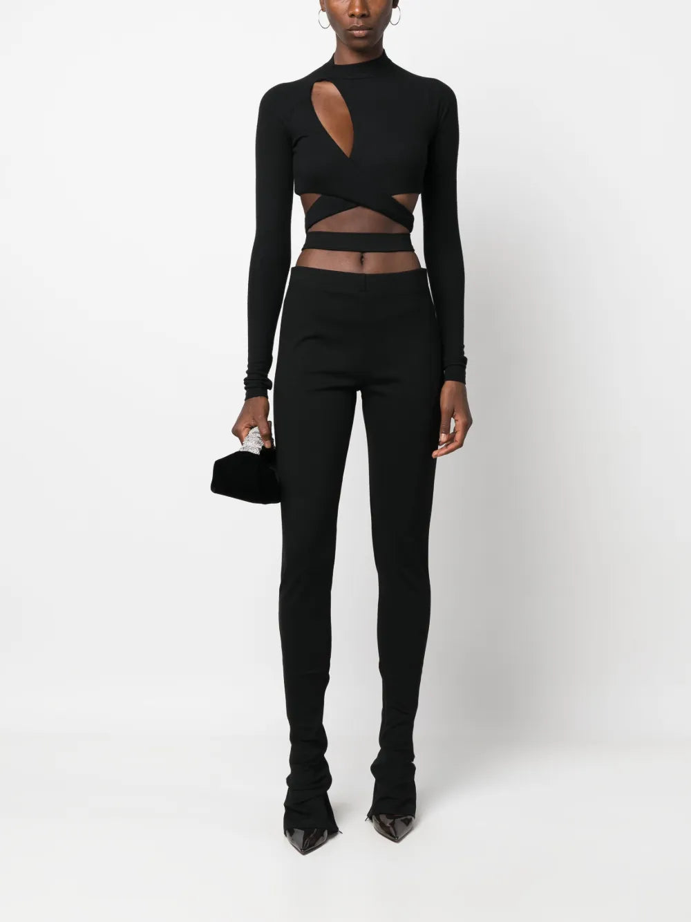 Cut-Out Flared Trousers