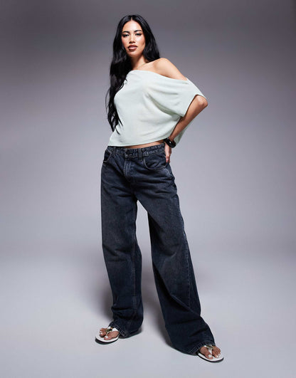 Semi Sheer Relaxed One Shoulder Top