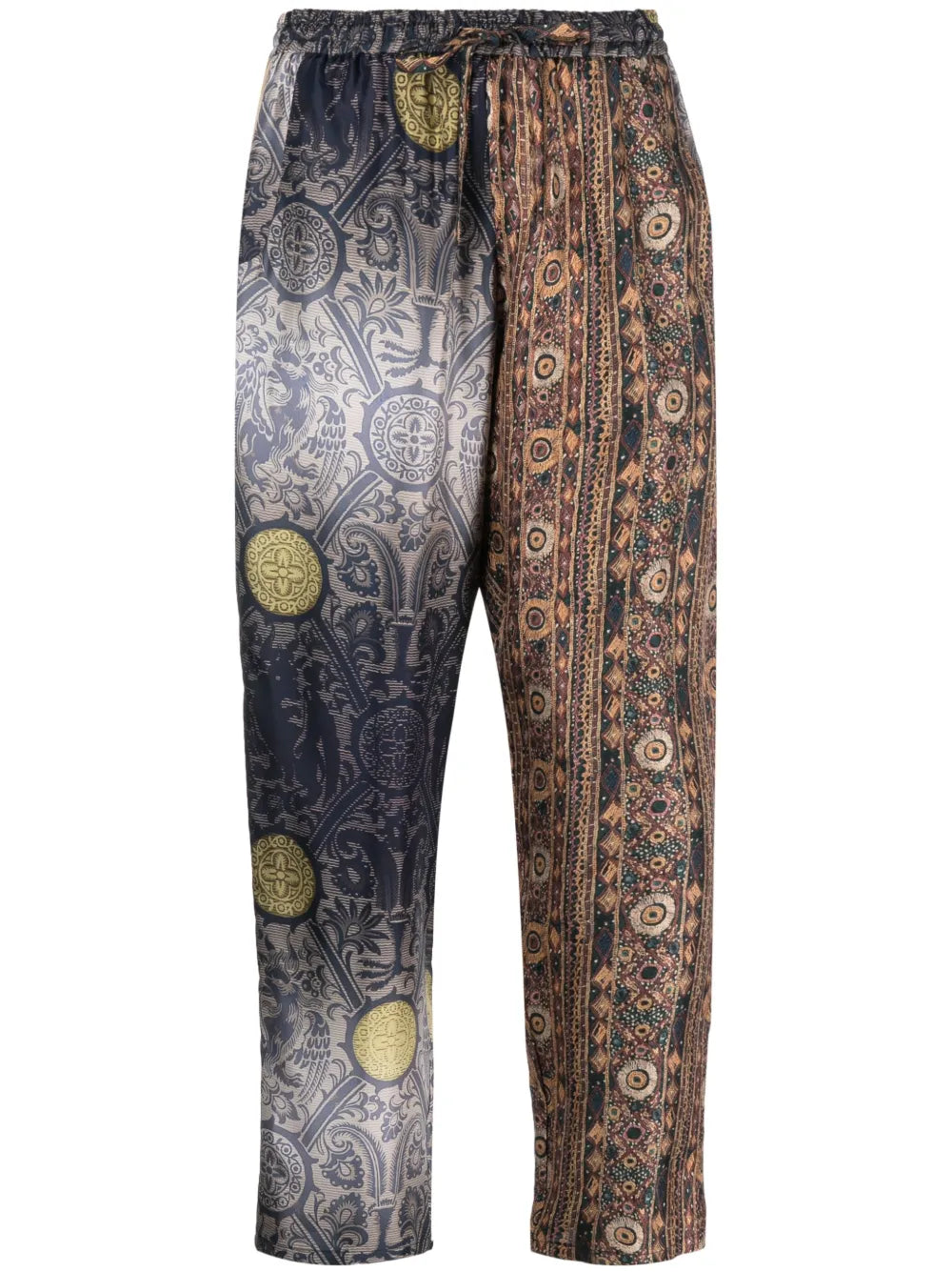 Graphic-Print Silk Trousers