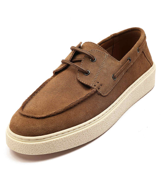 Daly' Men'S Suede Leather Casual Lace-Up Boat Shoes