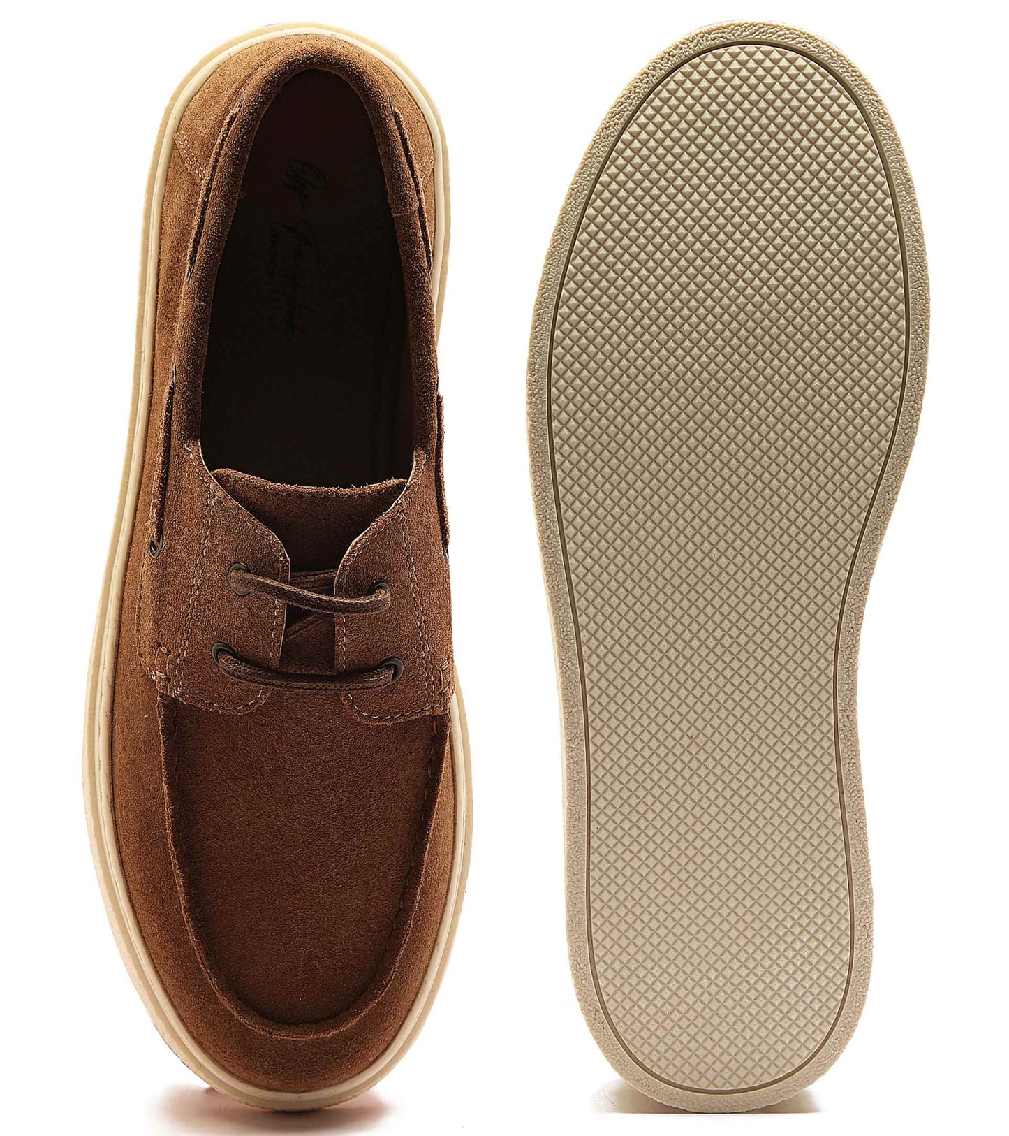 Daly' Men'S Suede Leather Casual Lace-Up Boat Shoes