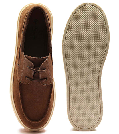 Daly' Men'S Suede Leather Casual Lace-Up Boat Shoes