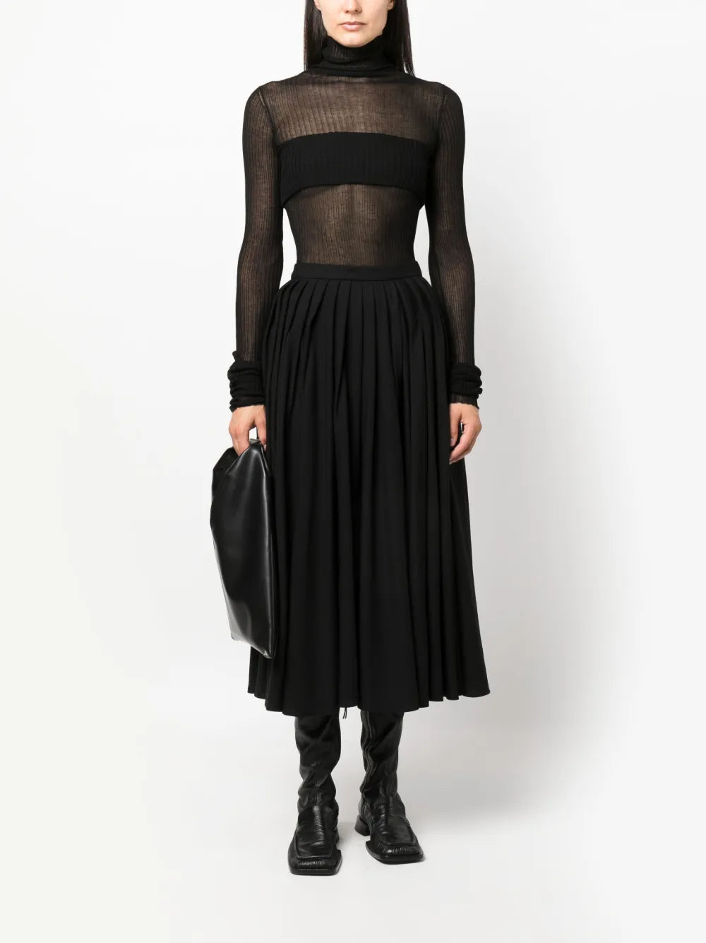 High-Neck Ribbed Top