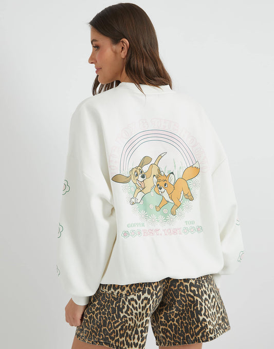 London Disney Fox & The Hound Flower Sweatshirt