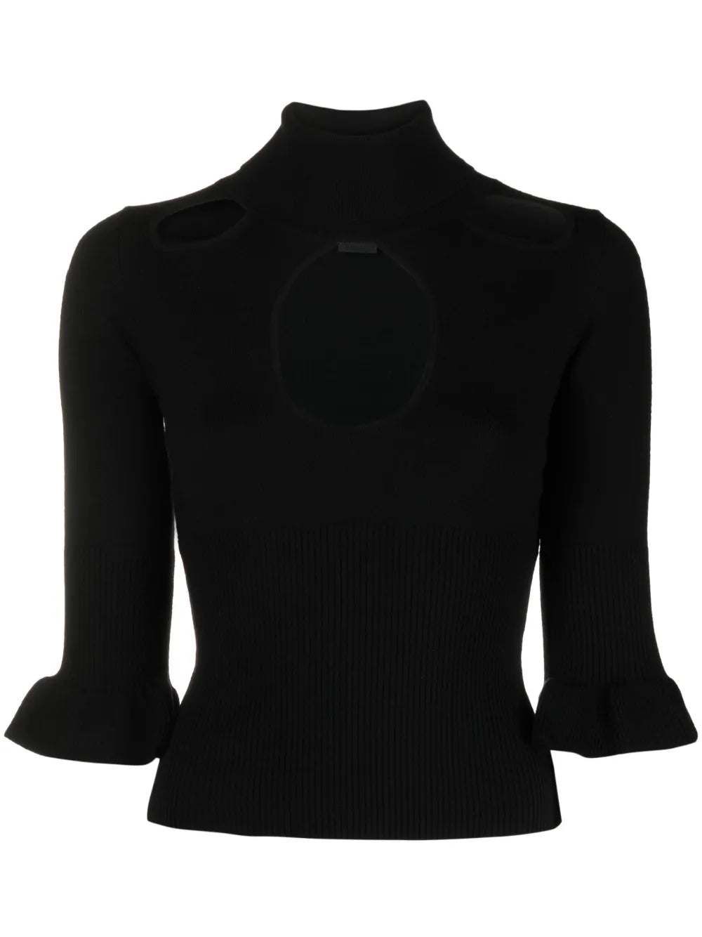 Cut-Out Ribbed-Knit Top