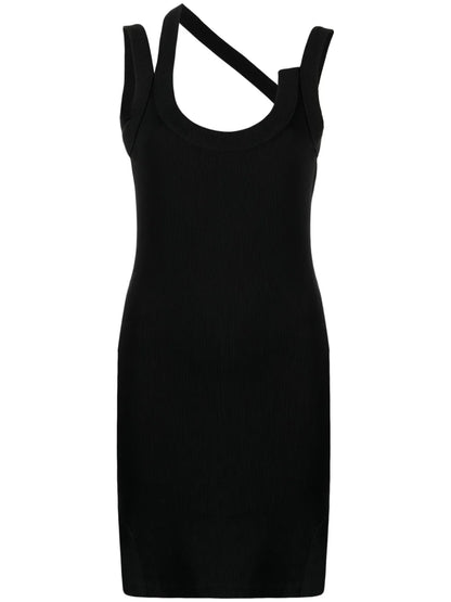Asymmetric Jersey Minidress