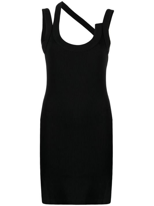 Asymmetric Jersey Minidress
