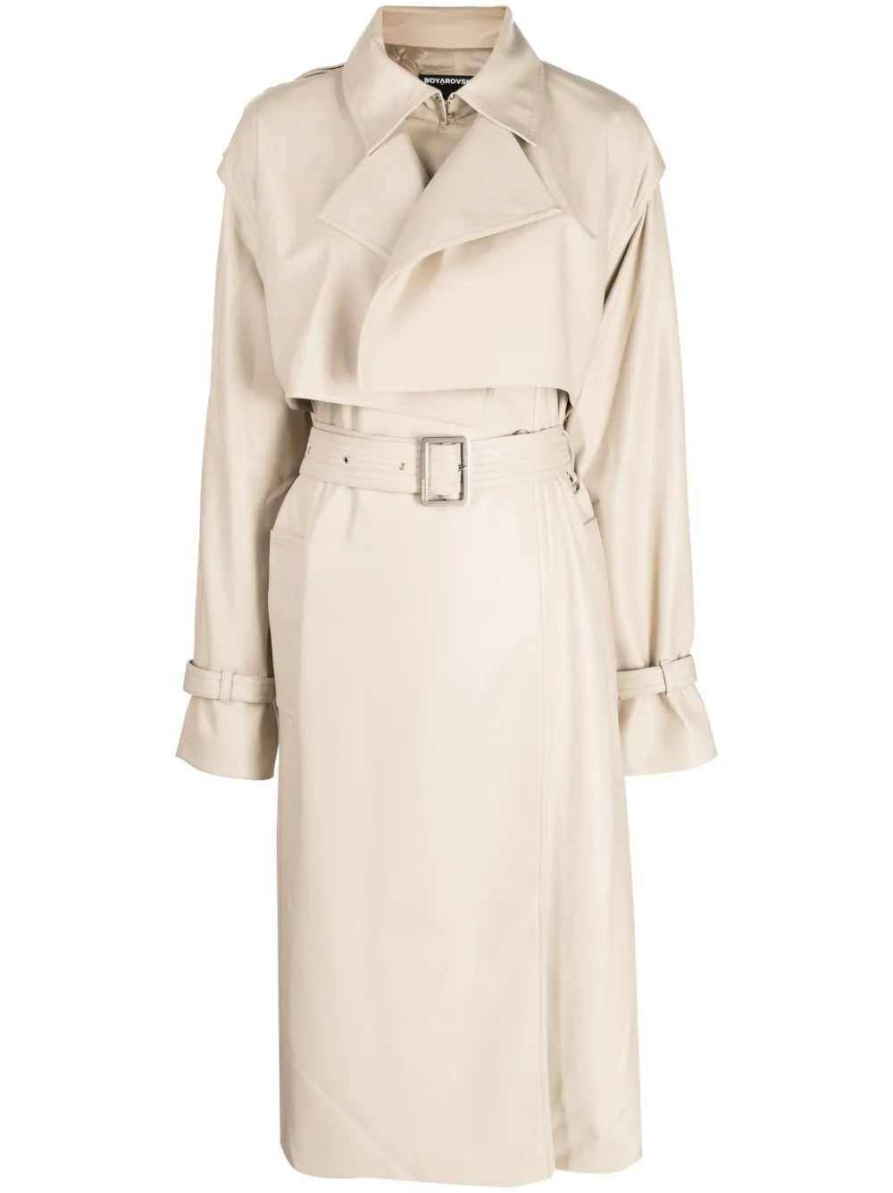 Layered Belted Trench Coat
