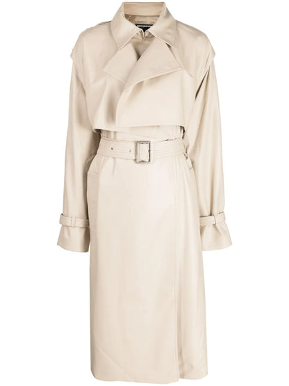 Layered Belted Trench Coat