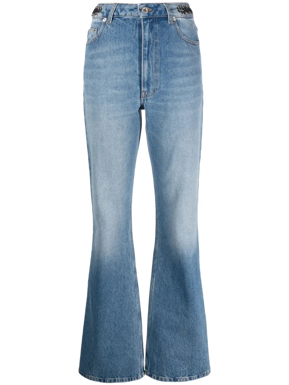Coin-Detail Flared Jeans