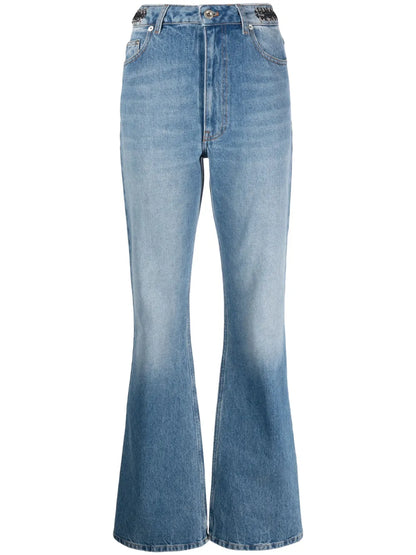 Coin-Detail Flared Jeans