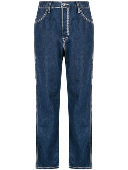 Loose-Fit Contrast-Stitching Jeans