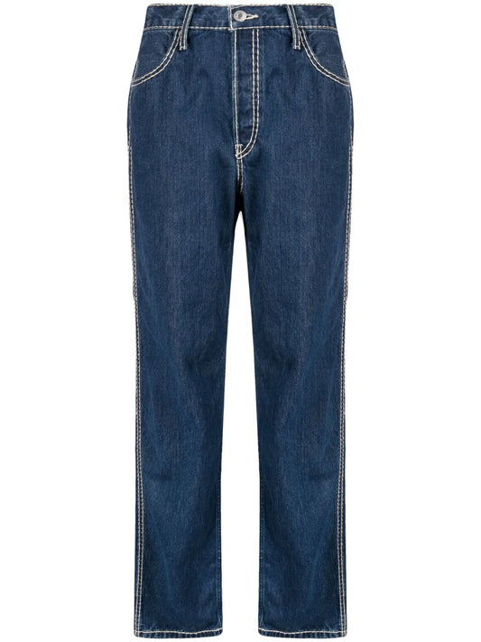 Loose-Fit Contrast-Stitching Jeans