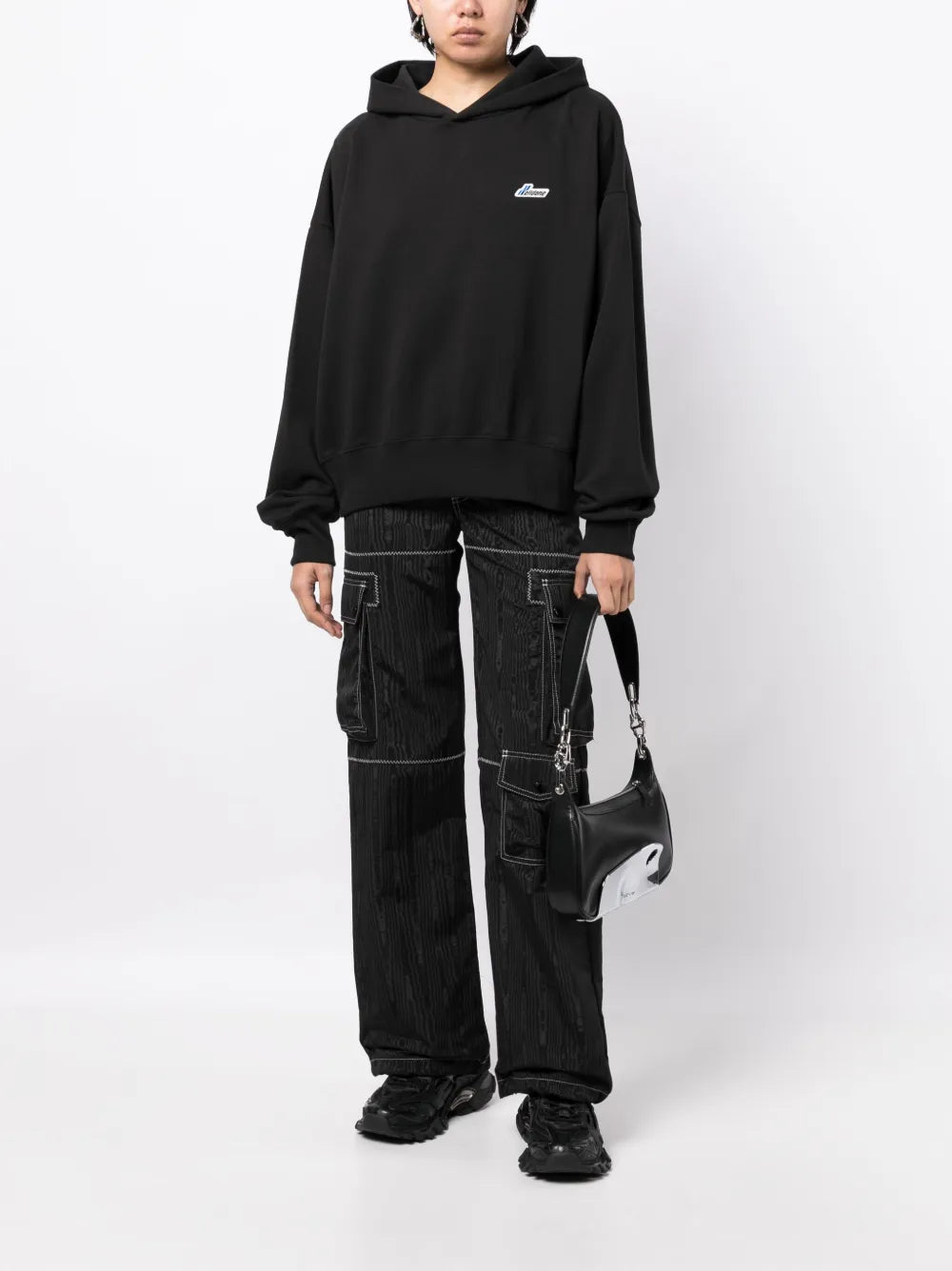 Logo Embroidered Wappen Cotton Hoodie