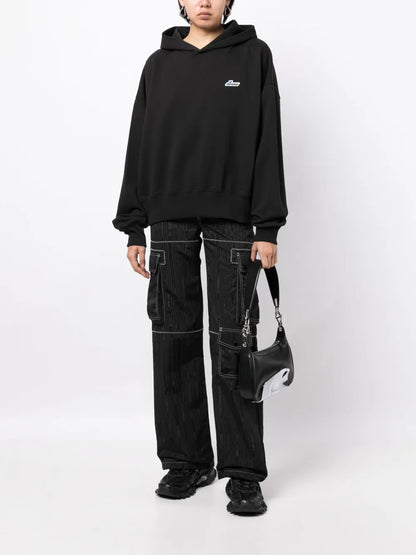 Logo Embroidered Wappen Cotton Hoodie