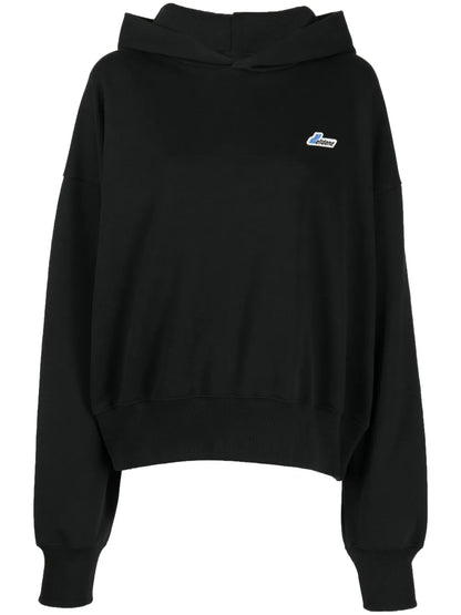 Logo Embroidered Wappen Cotton Hoodie