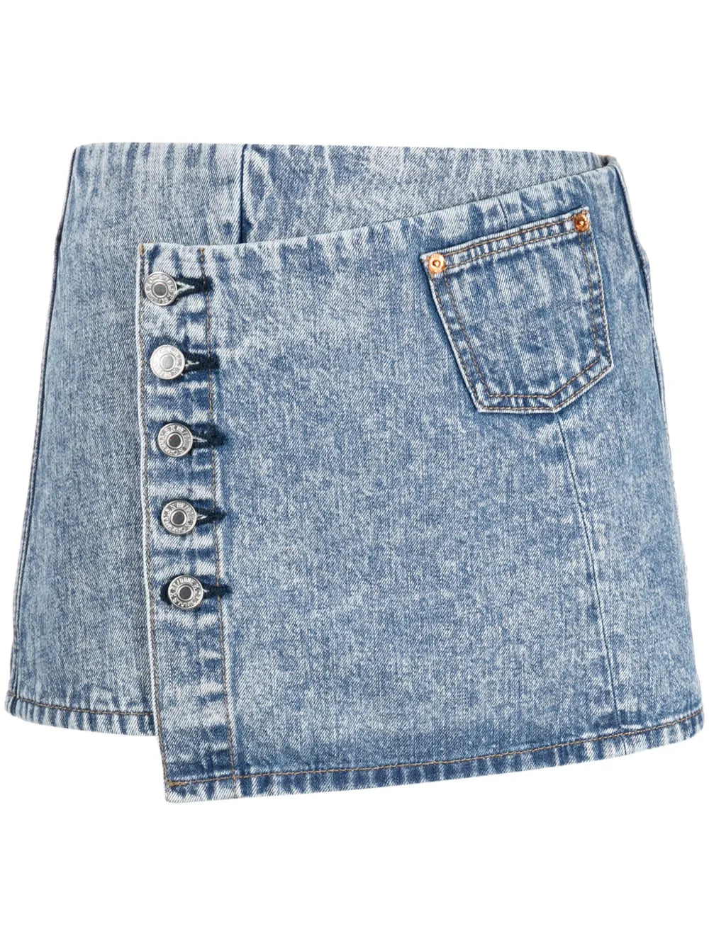 Low-Rise Acid-Washed Skirt