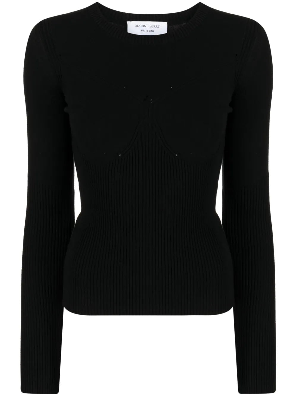Ribbed-Knit Long-Sleeved Top