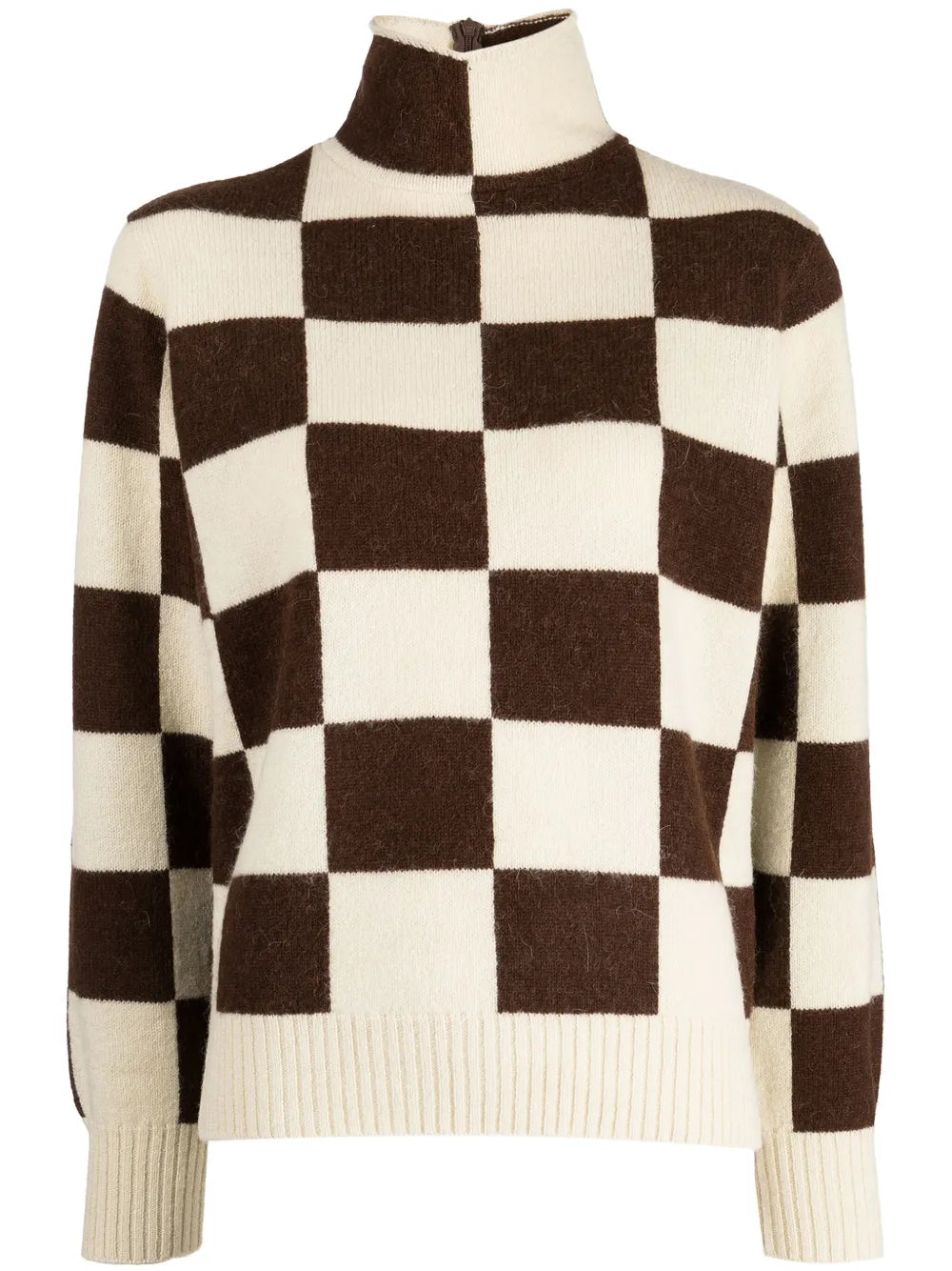 High-Neck Intarsia-Knit Jumper