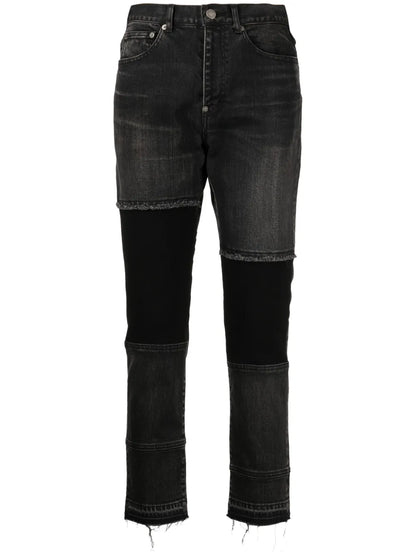 Logo-Patch Cotton Blend Jeans