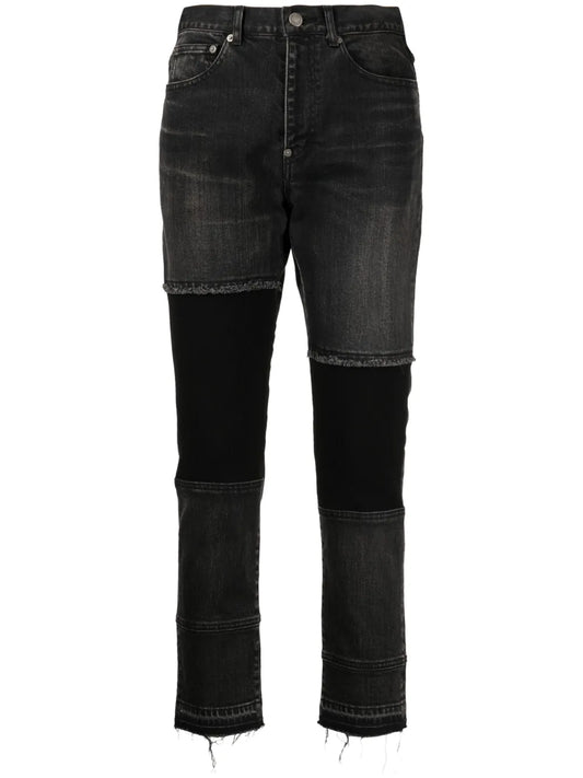 Logo-Patch Cotton Blend Jeans