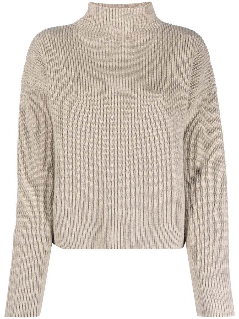 Purl-Knit Mock-Neck Jumper