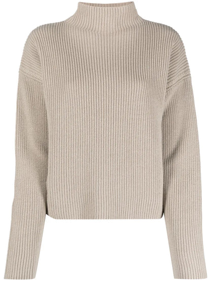 Purl-Knit Mock-Neck Jumper