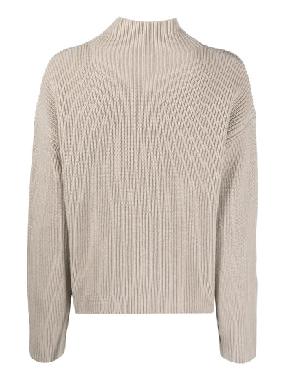 Purl-Knit Mock-Neck Jumper