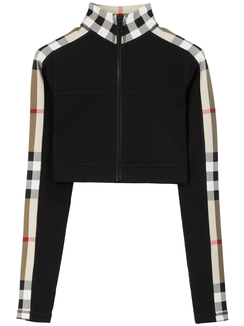 Vintage Check-Panel Cropped Top