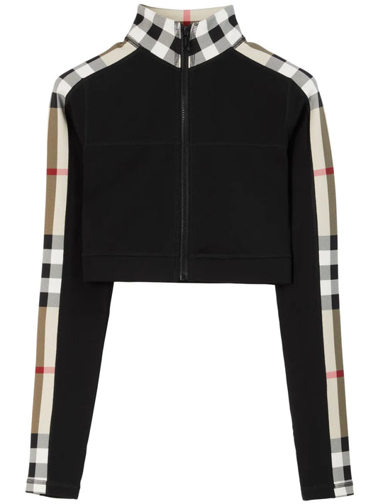 Vintage Check-Panel Cropped Top